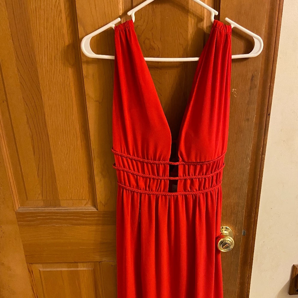Saylor Red Cut Out Maxi Prom Dress - Small